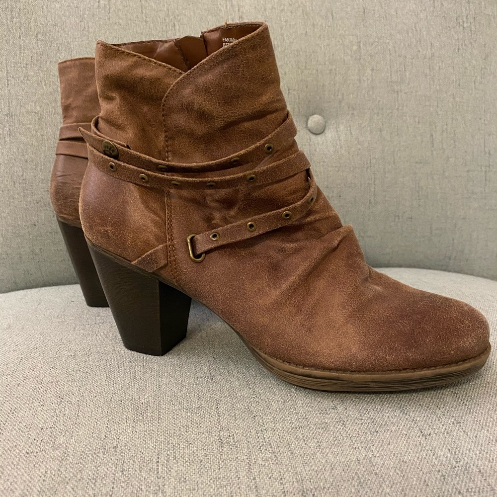 Brown heeled boots